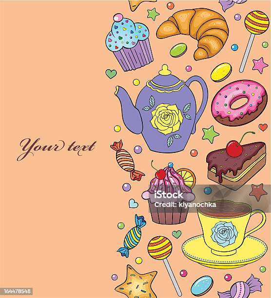 연속무늬 사탕 낙서-드로잉에 대한 스톡 벡터 아트 및 기타 이미지 - 낙서-드로잉, 도넛, 과일
