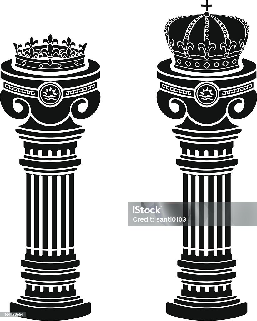 Pedestais de coroas - Vetor de Antiguidade royalty-free