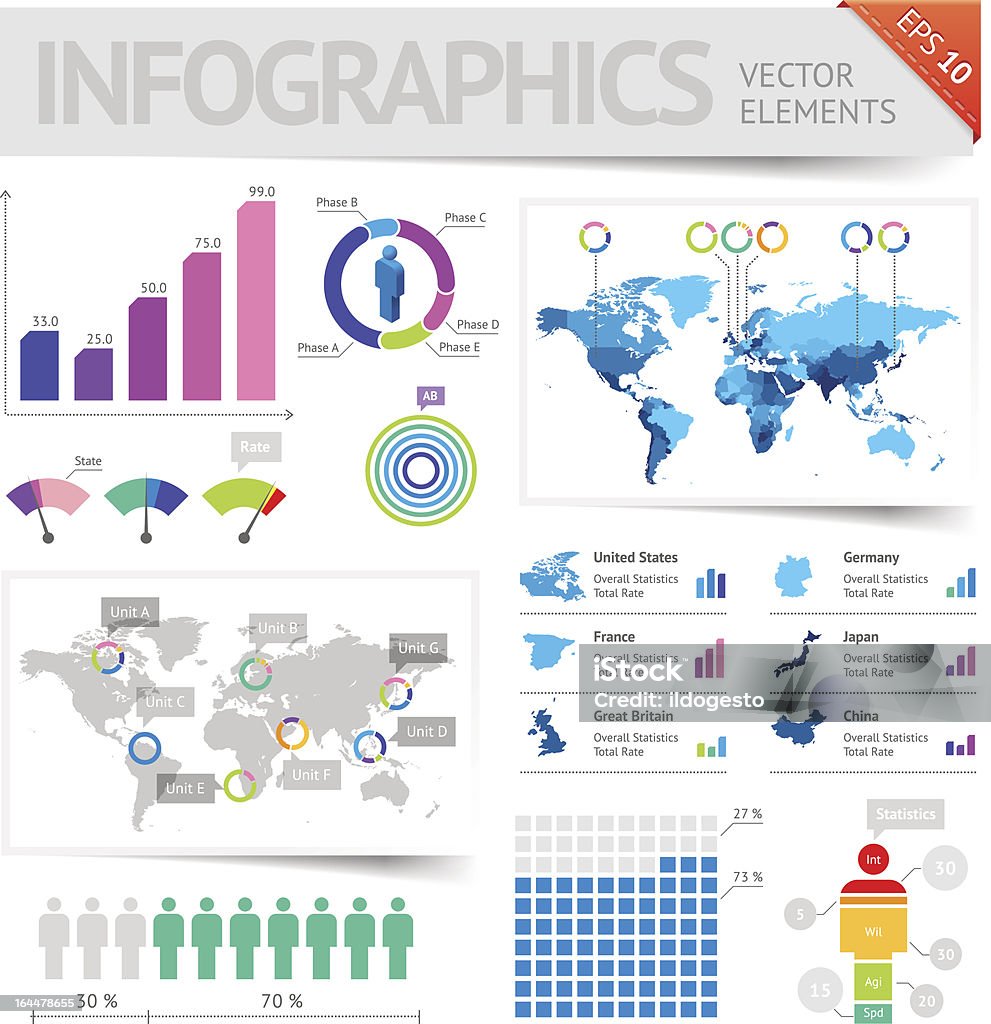 Infografica elementi di design - arte vettoriale royalty-free di Affari