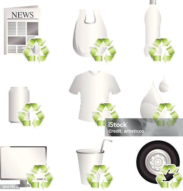 Ilustración de Reciclar y más Vectores Libres de Derechos de Neumático - Neumático, Símbolo de reciclaje, Basura