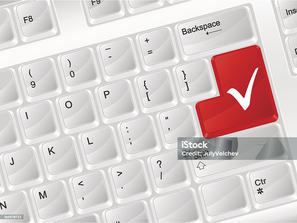 Computer Checks Sign Computer Keyboard Check Symbol Stock Illustration - Download Image Now ...