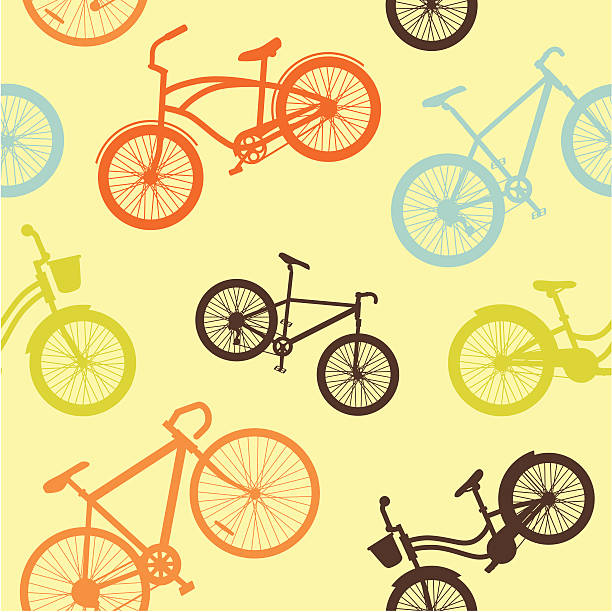 Bicycle seamless pattern Seamless background of bikes bicycle backgrounds stock illustrations