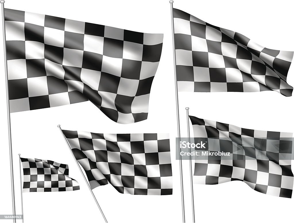 Vecteur drapeaux de course à carreaux - clipart vectoriel de Drapeau libre de droits