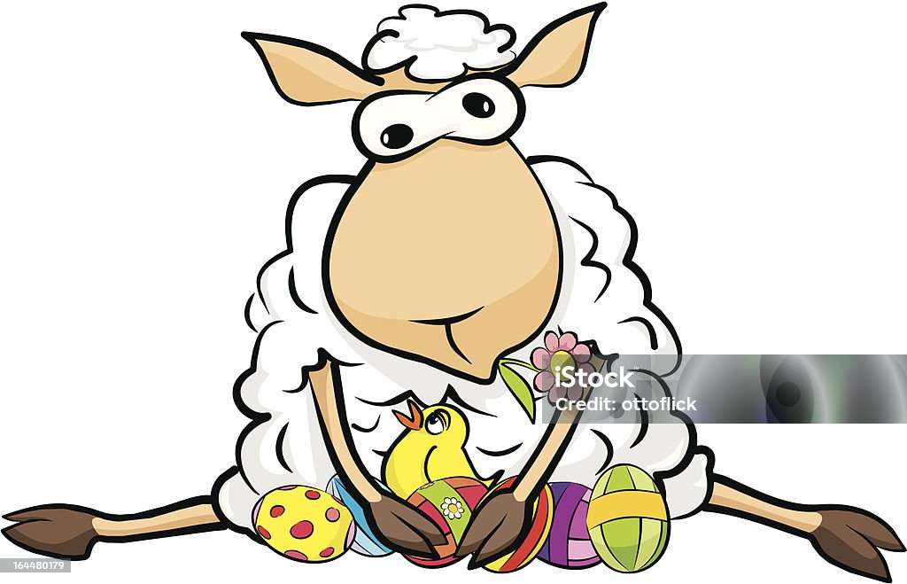 Mouton-Joyeuses Pâques surprise - clipart vectoriel de Assis libre de droits