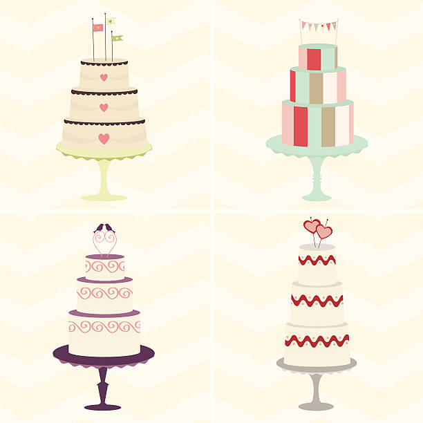 Cake Quartet vector art illustration