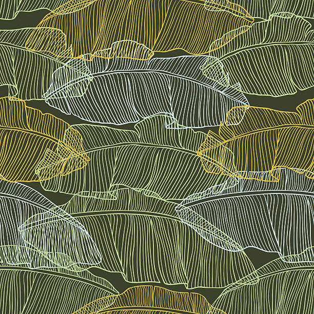 ilustrações, clipart, desenhos animados e ícones de ilustração em vetor de folhas de palmeira.  padrão sem emendas. - pattern coconut palm tree frond textile