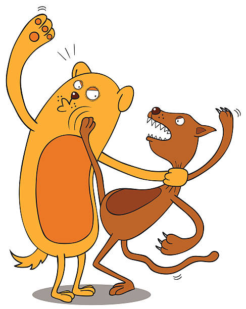 60 Cartoon Of Dogs And Cats Fighting Illustrations & Clip Art - iStock