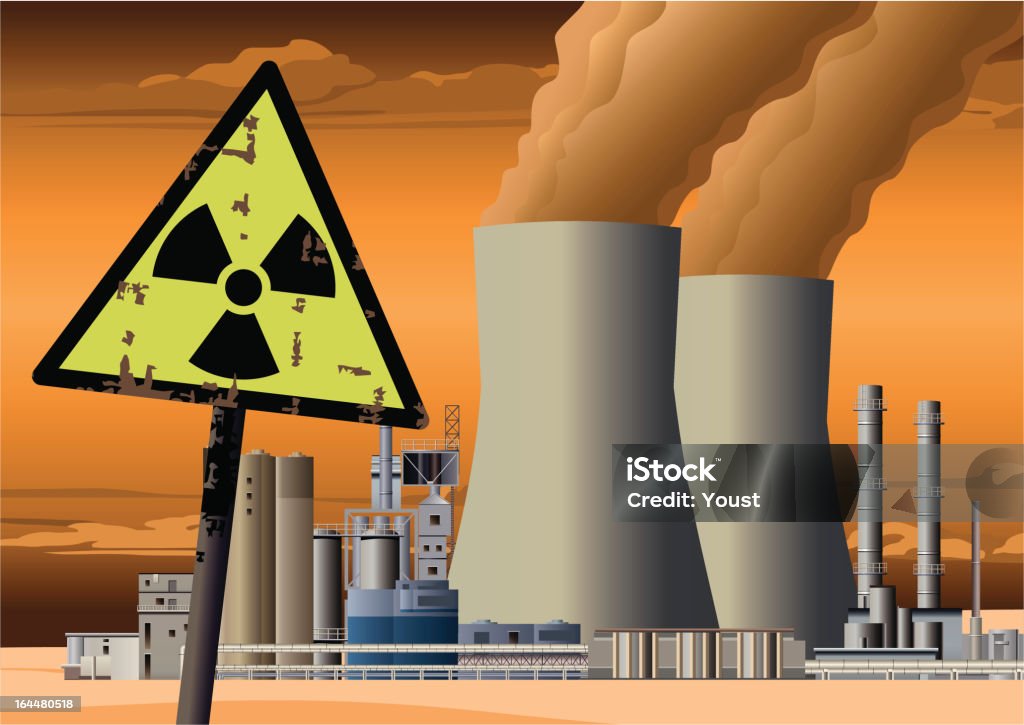 Usina Nuclear e radioactivas de - Vetor de Central Nuclear de Chernobyl royalty-free