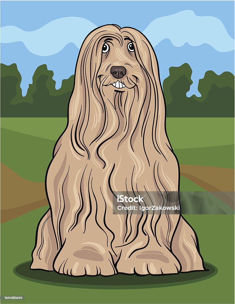 bearded collie cane Fumetto illustrazione - arte vettoriale royalty-free di Albero