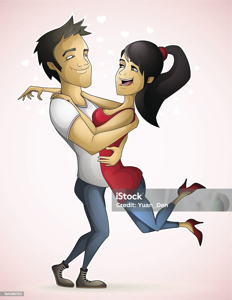 Embrasse amour couple - clipart vectoriel de Adolescence libre de droits