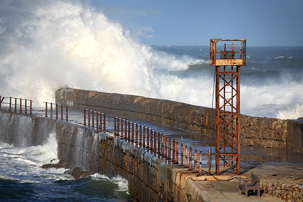 istock Rusted Lookout structure on a pier at the coast 164480835