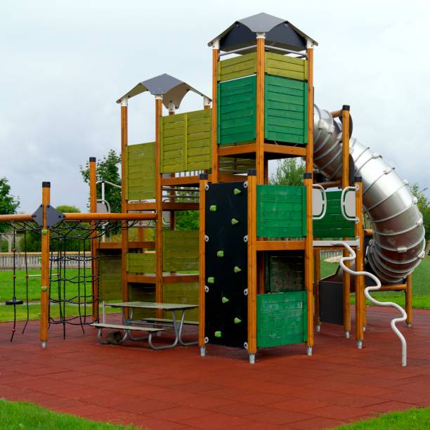 istock Sandbox and slid at playing area 1644817795