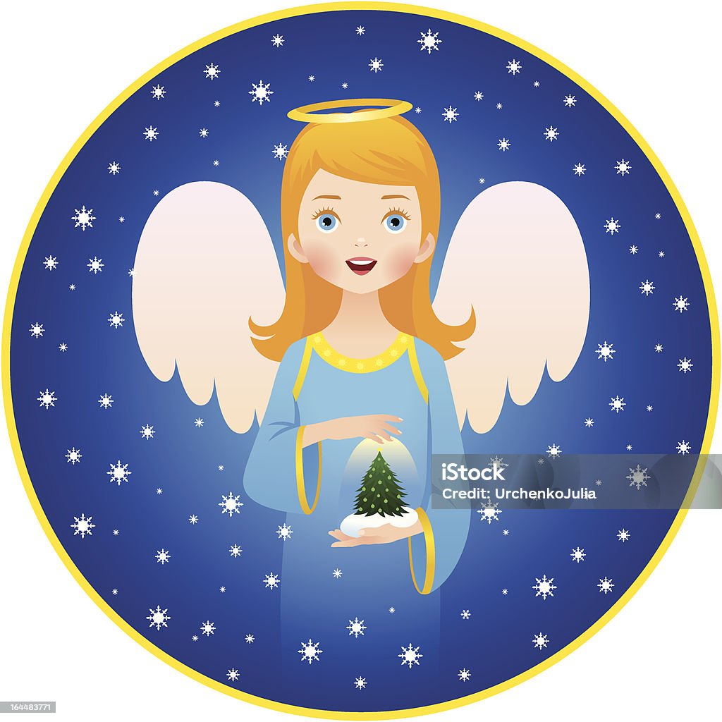 Angel festività natalizie - arte vettoriale royalty-free di Albero