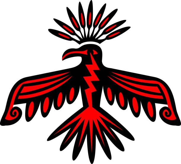 Sacred Thunderbird - Native American Symbol Power & Strength The Thunderbird - one of the physical forms of the Thunder Beings is said to be an enormous bird-like creature with legendary strength and power. pow wow stock illustrations