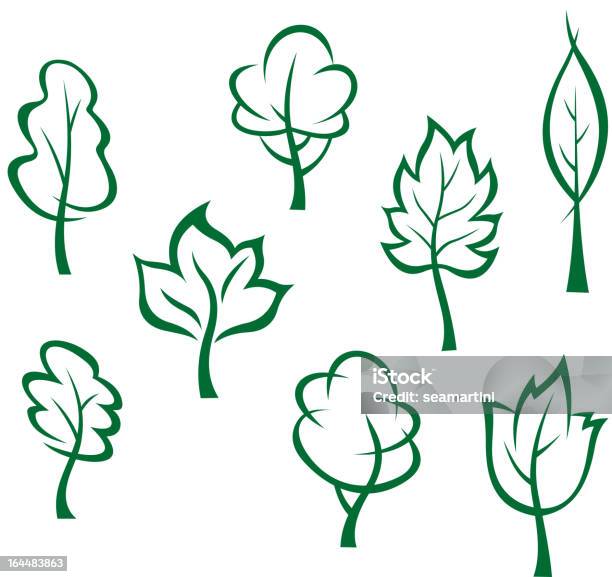 Icons And Symbols Of Trees Stock Illustration - Download Image Now - Abstract, Backgrounds, Botany