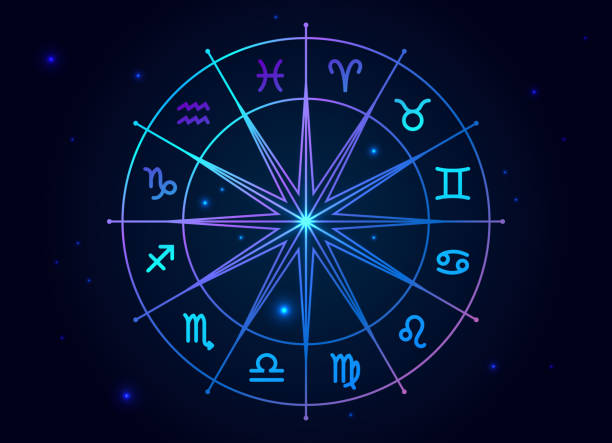 istock Astrology horoscope circle with zodiac signs vector background. Wheel with zodiac signs Aries, Taurus, Gemini, Cancer, Leo, Virgo, Libra, Scorpio, Sagittarius, Capricorn, Aquarius and Pisces 1644839448