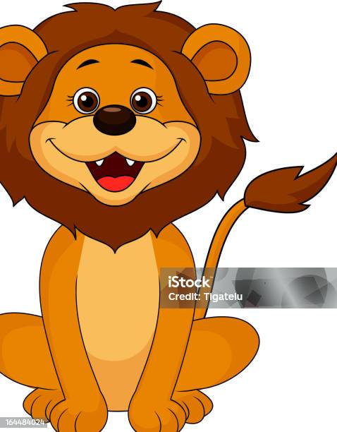 Cute Lion Cartoon Smiling Stock Illustration - Download Image Now - Animal, Animal Hair, Animal Mane