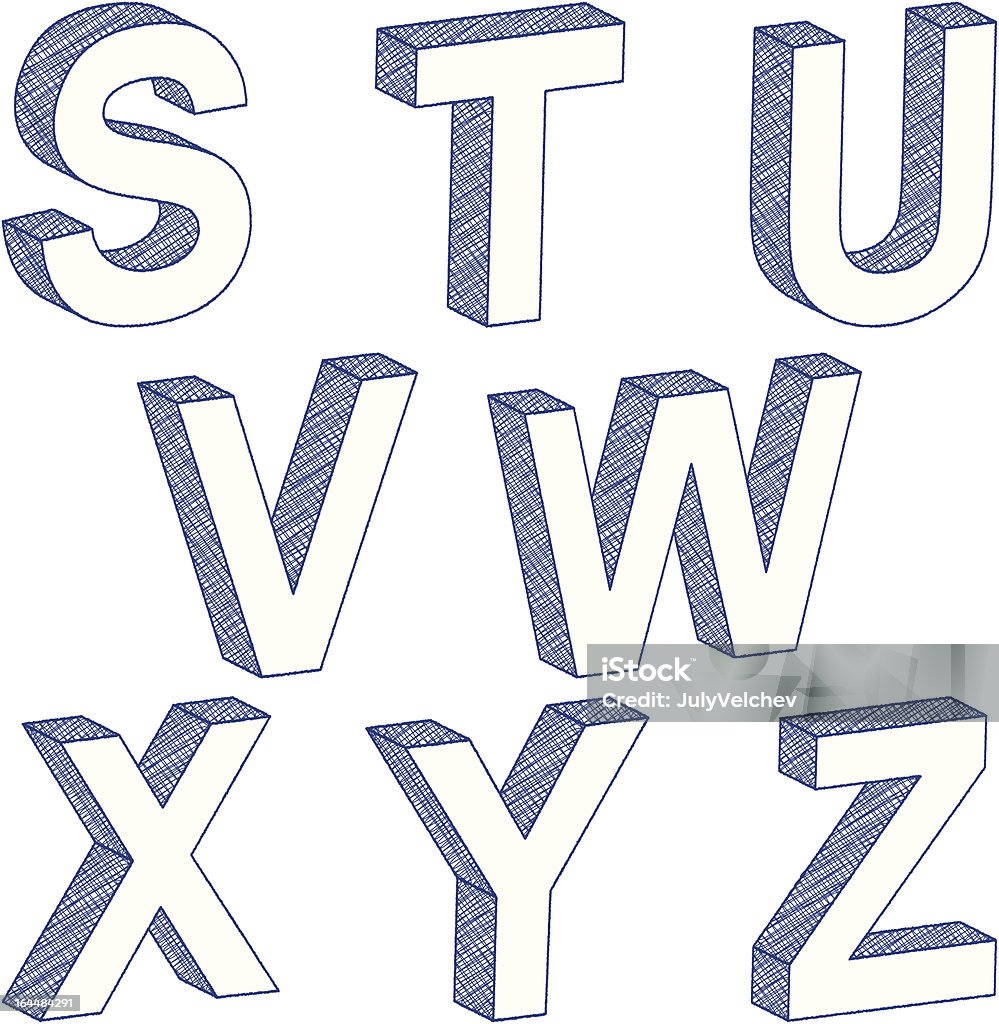 Rysunek 3D litery S-Z - Grafika wektorowa royalty-free (Trójwymiarowy)