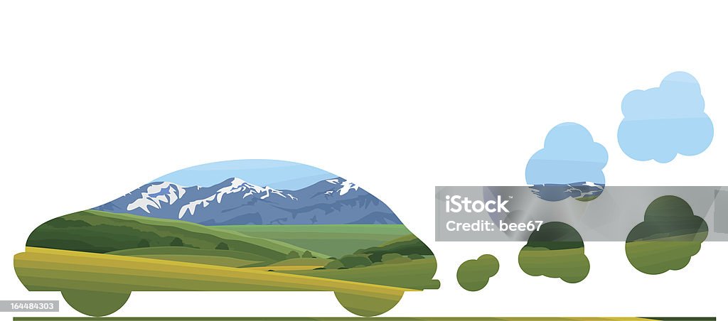 eco voiture - clipart vectoriel de Beauté de la nature libre de droits