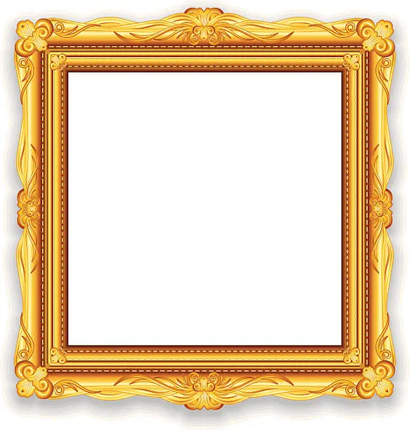 Vector illustration of Golden Picture Frame Vector