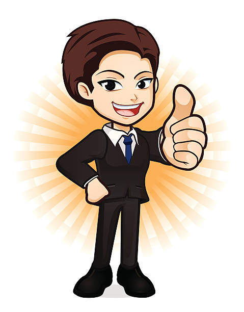 Confident Business Man vector art illustration