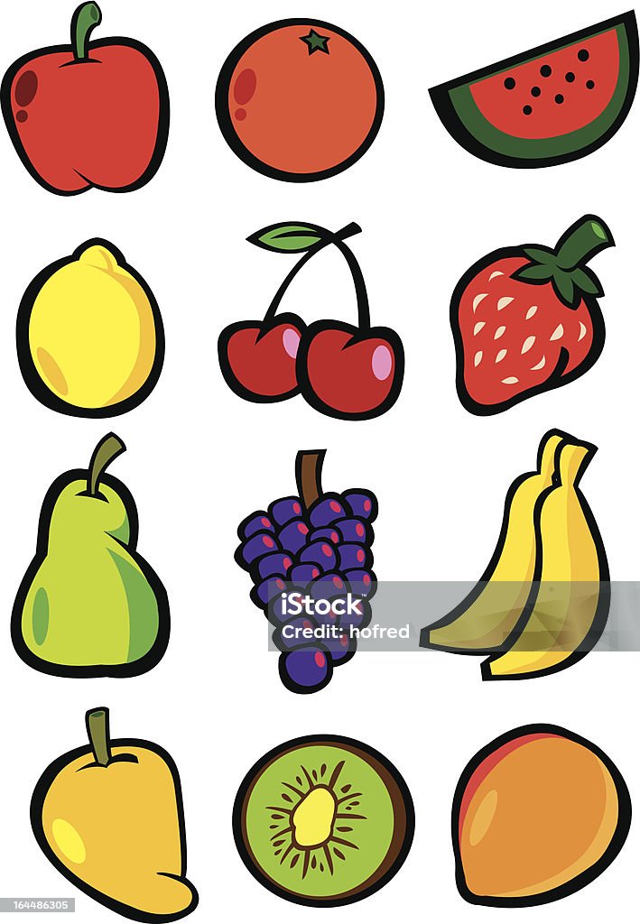 Vetor ilustrar frutas - Vetor de Alimentação Saudável royalty-free