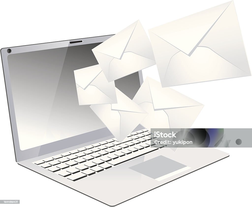 Ноутбук электронной почте - Векторная графика Web-адрес роялти-фри