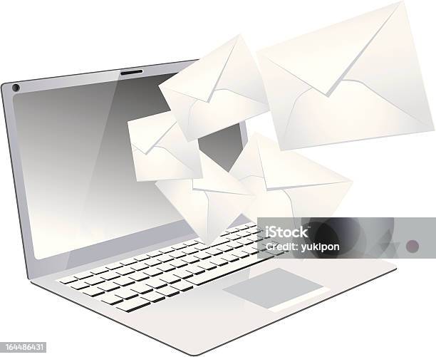 Ноутбук Электронной Почте — стоковая векторная графика и другие изображения на тему Web-адрес - Web-адрес, Абстрактный, Архивировать документы