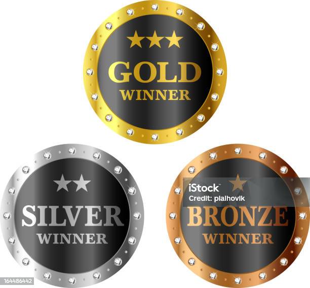 Oro Argento E Bronzo Premio Medaglie - Immagini vettoriali stock e altre immagini di Argento - Argento, Oro - Metallo, Bronzo