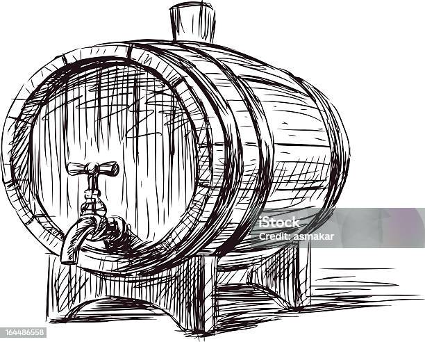 Botte Di Vino - Immagini vettoriali stock e altre immagini di Botte di vino - Botte di vino, Illustrazione, Rubinetto