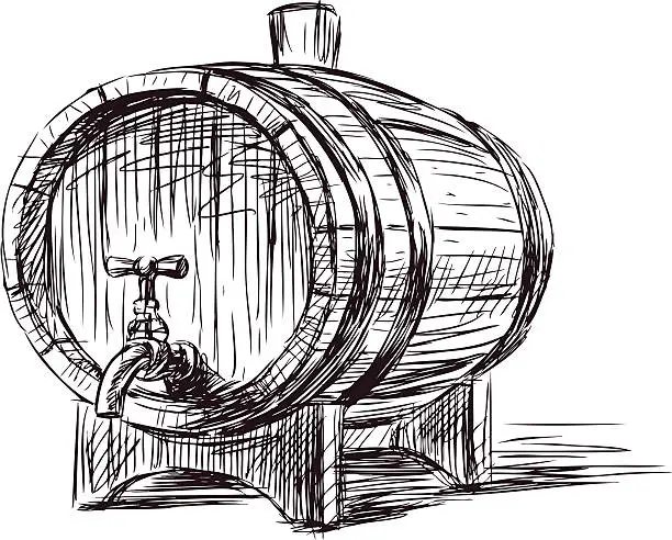 Vector illustration of wine cask