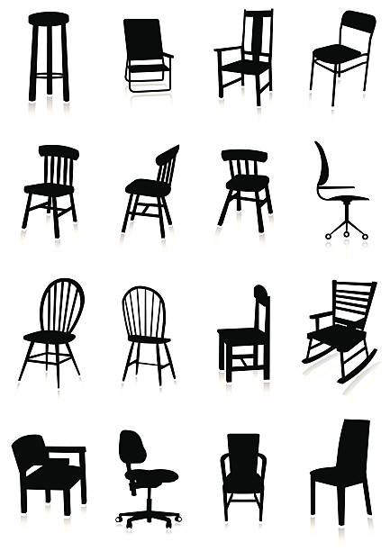 Furniture silhouette set vector art illustration