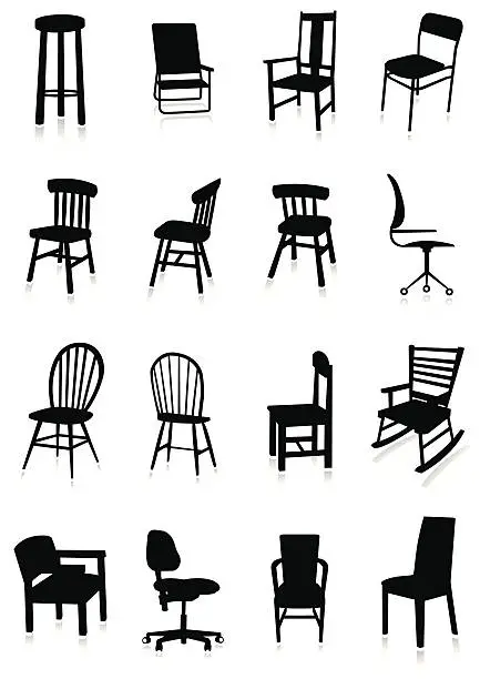 Vector illustration of Furniture silhouette set