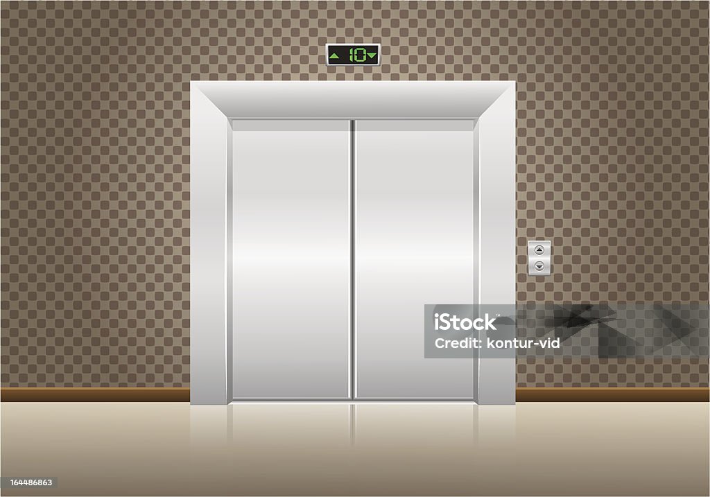 Fahrstuhl Türen geschlossen - Lizenzfrei Aluminium Vektorgrafik