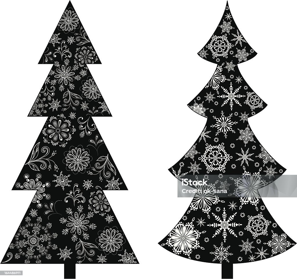 silhouette alberi di Natale, - arte vettoriale royalty-free di Abete