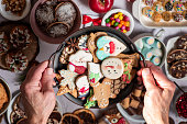Christmas gingerbread cookies and Christmas decorations