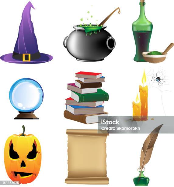 Magic Objects Stock Illustration - Download Image Now - Bottle, Cauldron, Potion