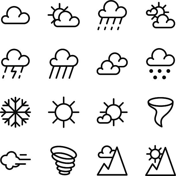 stockillustraties, clipart, cartoons en iconen met weather icons - waterkringloop