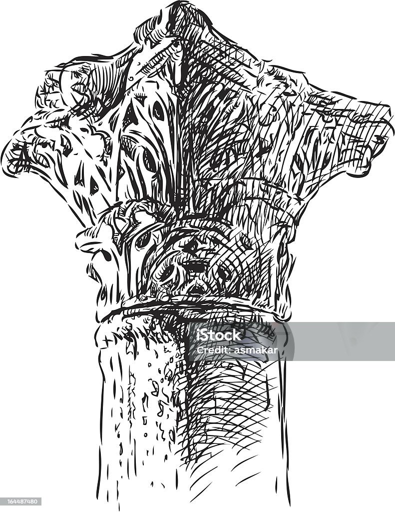 fragment starożytne kolumna - Grafika wektorowa royalty-free (Antyczny)