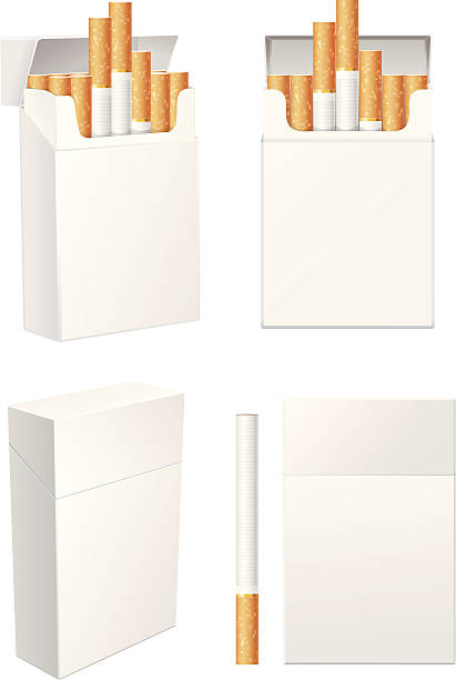 illustrations, cliparts, dessins animés et icônes de paquet de cigarettes - cigarette tobacco symbol three dimensional shape