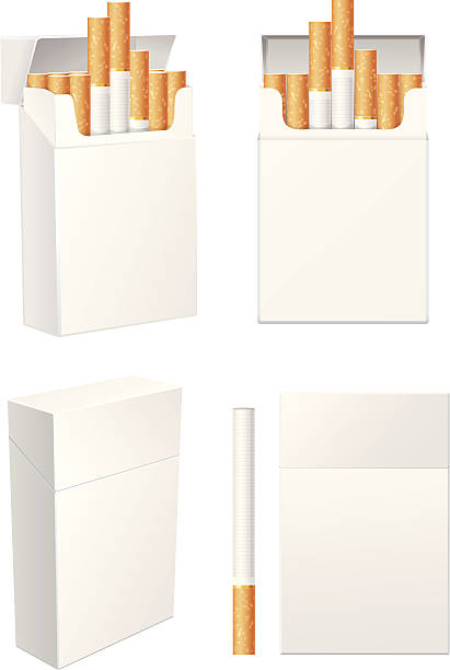 ilustrações de stock, clip art, desenhos animados e ícones de maço de cigarros - cigarette tobacco symbol three dimensional shape