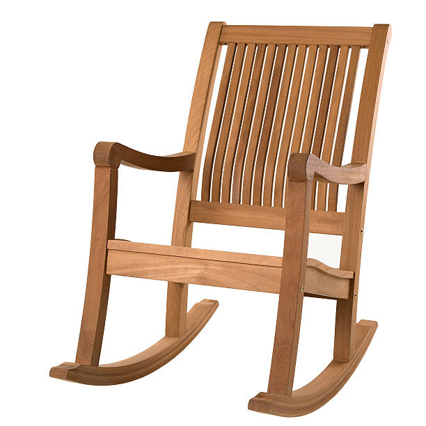 Wooden rocking chair stock photo