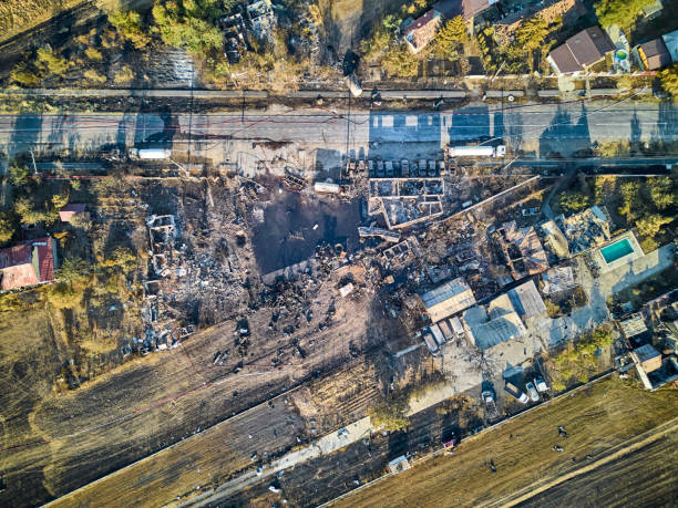 istock The ruins left from the Crevedia explosion (Romania). 1644891166