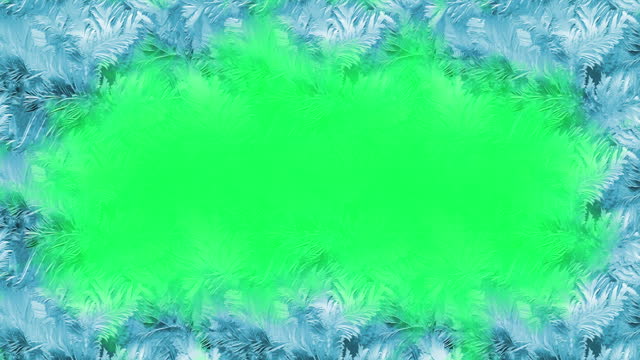 Frost Floral Patterns on Green Screen