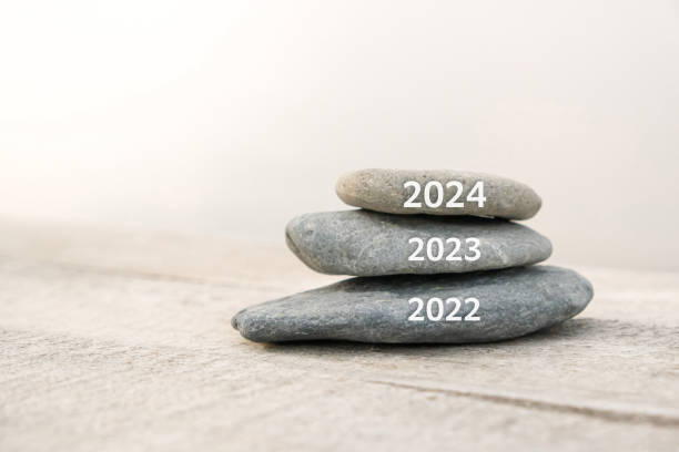 istock Happy new year, 2024 replace old 2023. New Year 2024 is coming concept idea on beach. Creative photo image can be used as display, printed canvas, website banner, social media post 1644920254