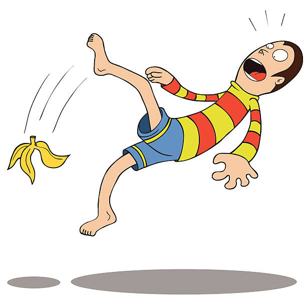 80+ Cartoon Of Slip On Banana Peel Stock Photos, Pictures & Royalty
