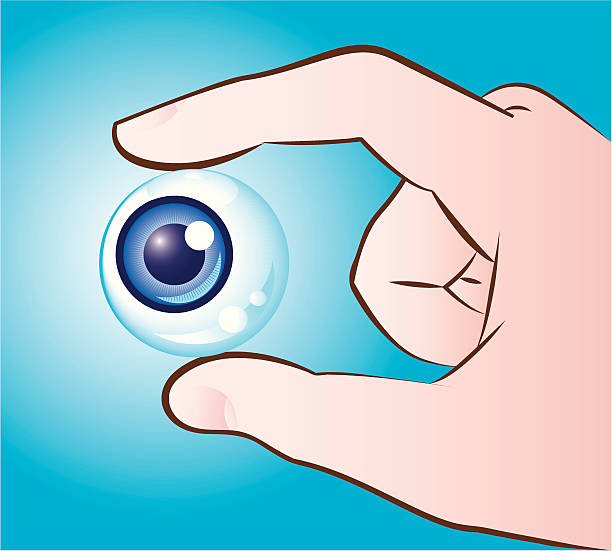 illustrazioni stock, clip art, cartoni animati e icone di tendenza di attendere e vedere - human eye cartoon looking blue eyes