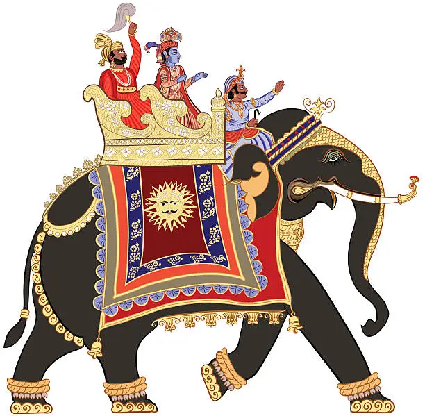 Vector illustration of decorated indian elephant