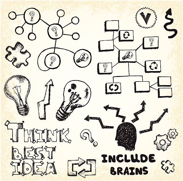 denken - brain lightning brainstorming intelligence stock-grafiken, -clipart, -cartoons und -symbole