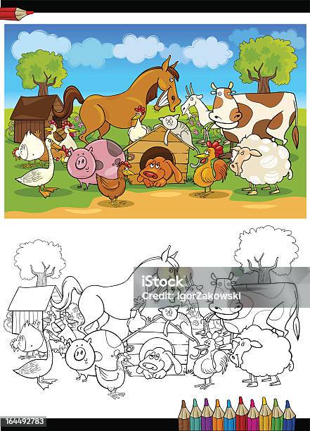 Farm And Livestock Animals For Coloring Stock Illustration - Download Image Now - Coloring, Farm, Animal